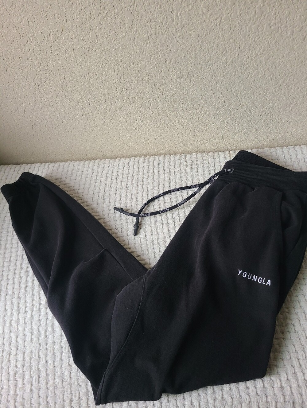 YoungLA Black Slim-Fit Jogger Sweatpants Men's Size XL